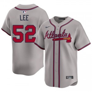 Dylan Lee #52 Atlanta Braves Baseball Jersey | Classic Men Gray Embroidery Edition 40389053