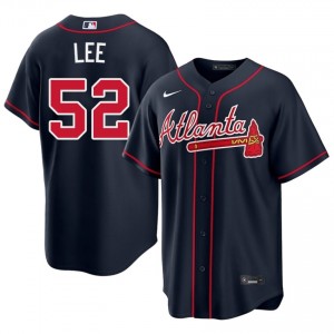 Professional Dylan Lee #52 Navy Baseball Embroidery Jersey | ATL Braves Men Collection Edition 88752203