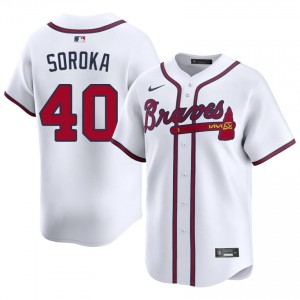 Men Mike Soroka #40 White Stitched Jersey | Atlanta Authentic Baseball Gear 54791079