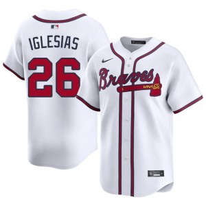 White Raisel Iglesias #26 Atlanta Baseball Stitched Jersey | Original Men Fit 48435633