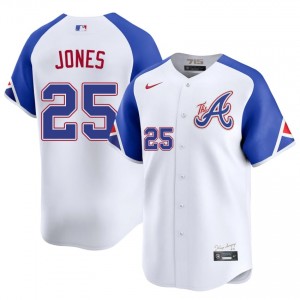 White Andruw Jones #25 Braves Baseball City Connect Stitched Jersey | MLB Men Fit 78187518