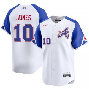 White Chipper Jones #10 Braves Baseball City Connect Stitched Jersey | Original Men Fit 55646770