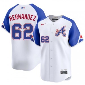 Men Daysbel Hernandez #62 White City Connect Stitched Jersey | Braves Pro-Grade Baseball Gear 92707025