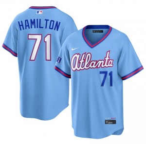 Ian Hamilton #71 Atlanta Braves City Connect Baseball Jersey | Fresh Men Powder Blue Embroidery Edition 26234861