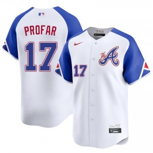 White Jurickson Profar #17 Braves Baseball City Connect Stitched Jersey | Durable Men Fit 53021049