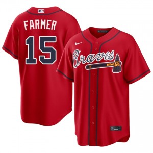 #15 Kyle Farmer Officially Licensed Men Baseball Jersey | ATL Red Fan Gear 67314434