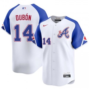 White Mauricio Dubon #14 Braves Baseball City Connect Stitched Jersey | MLB Men Fit 38903209