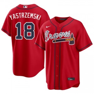 ATL Mike Yastrzemski #18 Red Men Jersey | Stitch Replica Baseball Uniform 80774518