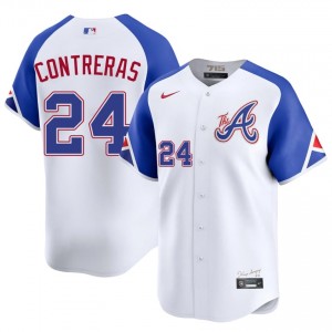 Men William Contreras #24 White City Connect Stitched Jersey | Braves Elite Baseball Gear 40562393