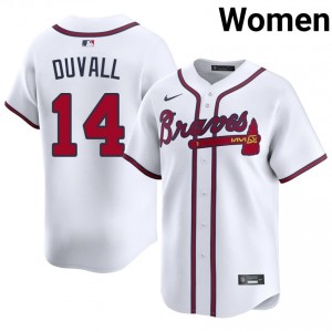 Iconic Adam Duvall #14 White Baseball Embroidery Jersey | Atlanta Women Collection Edition 63205776