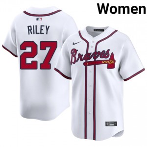 Austin Riley #27 Atlanta Baseball Jersey | Classic Women White Embroidery Edition 67687368