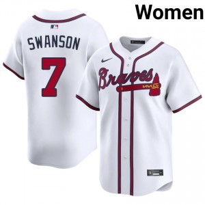 Dansby Swanson #7 Atlanta Baseball Jersey | Classic Women White Embroidery Edition 91005717