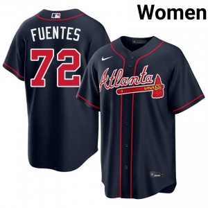 #72 Didier Fuentes Officially Licensed Women Baseball Jersey | ATL Braves Navy Fan Gear 47294676