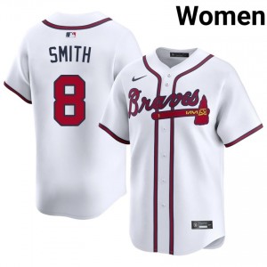 Exclusive Dominic Smith #8 White Baseball Embroidery Jersey | Atlanta Women Collection Edition 33562060