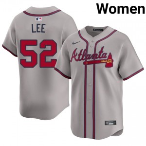 Atlanta Braves Dylan Lee #52 Gray Women Jersey | Stitch Licensed Baseball Uniform 15457338
