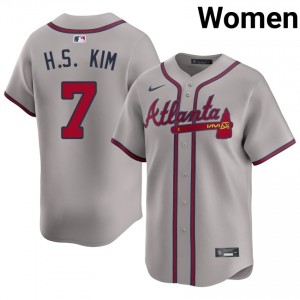 #7 Ha-Seong Kim Officially Licensed Women Baseball Jersey | Atlanta Braves Gray Fan Gear 11189852