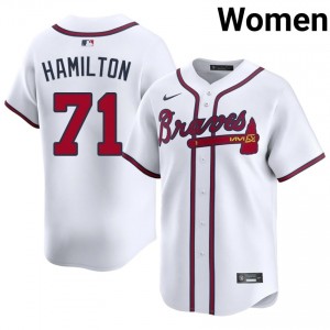 Professional Ian Hamilton #71 White Baseball Embroidery Jersey | Atlanta Women Collection Edition 80561823
