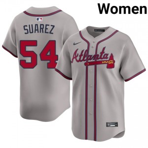 Atlanta Braves Jose Suarez #54 Gray Women Jersey | Stitch Licensed Baseball Uniform 35696779