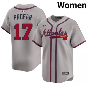 #17 Jurickson Profar Genuine Women Baseball Jersey | Atlanta Braves Gray Fan Gear 85506202
