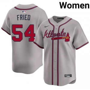 #54 Max Fried Genuine Women Baseball Jersey | Atlanta Braves Gray Fan Gear 16393290