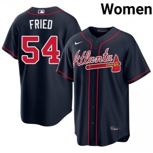 ATL Braves Max Fried #54 Navy Women Jersey | Stitch Licensed Baseball Uniform 16471793