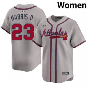 Atlanta Braves Michael Harris II #23 Gray Women Jersey | Stitch Licensed Baseball Uniform 19470538
