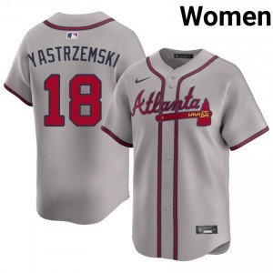 #18 Mike Yastrzemski Gameday Women Baseball Jersey | Atlanta Braves Gray Fan Gear 41234830