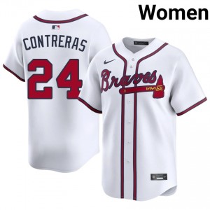 William Contreras #24 Atlanta Baseball Jersey | Fresh Women White Embroidery Edition 67555140
