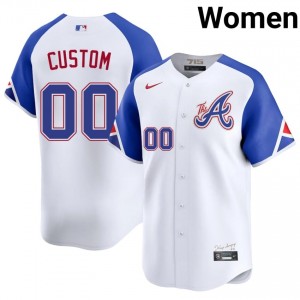 Exclusive Custom #00 White City Connect Baseball Embroidery Jersey | Braves Women Collection Edition 71091462