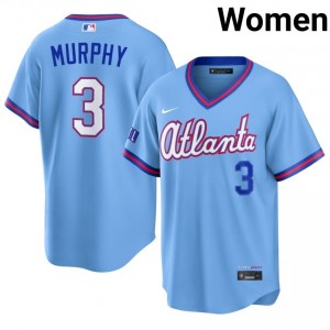 Powder Blue Dale Murphy #3 Braves Baseball City Connect Stitched Jersey | Original Women Fit 50419463