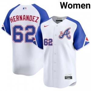 Professional Daysbel Hernandez #62 White City Connect Baseball Embroidery Jersey | Braves Women Collection Edition 83003677