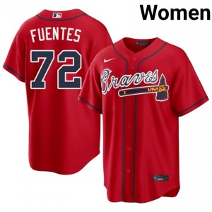 Red Didier Fuentes #72 ATL Baseball Stitched Jersey | Original Women Fit 85518463