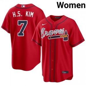 Women Ha-Seong Kim #7 Red Stitched Jersey | ATL Authentic Baseball Gear 31230241