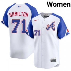 Ian Hamilton #71 Braves City Connect Baseball Jersey | Fresh Women White Embroidery Edition 50892724