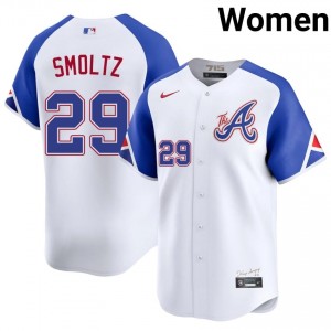 Exclusive John Smoltz #29 White City Connect Baseball Embroidery Jersey | Braves Women Collection Edition 89909985