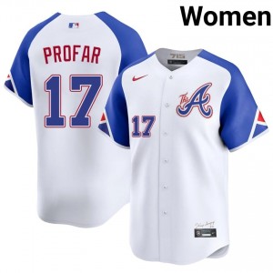 Jurickson Profar #17 Braves City Connect Baseball Jersey | Fresh Women White Embroidery Edition 86388201