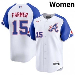Exclusive Kyle Farmer #15 White City Connect Baseball Embroidery Jersey | Braves Women Collection Edition 49446047