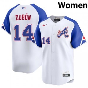 Mauricio Dubon #14 Braves City Connect Baseball Jersey | Classic Women White Embroidery Edition 20852175