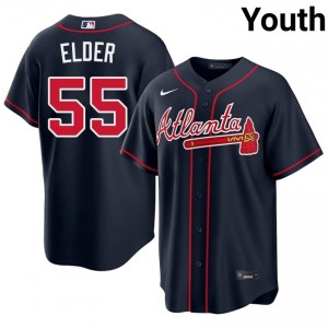 Youth Bryce Elder #55 Navy Stitched Jersey | ATL Braves Pro-Grade Baseball Gear 92960257