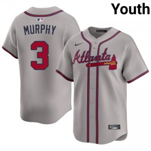 Gray Dale Murphy #3 Atlanta Braves Baseball Stitched Jersey | Original Youth Fit 91291777