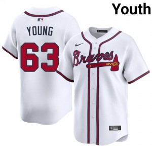 Atlanta Danny Young #63 White Youth Jersey | Stitch Premium Baseball Uniform 80280865