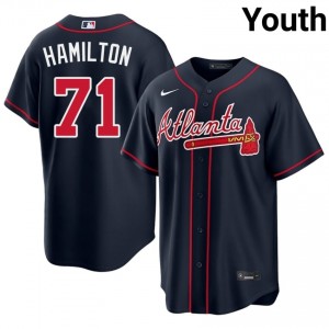 Youth Ian Hamilton #71 Navy Stitched Jersey | ATL Braves Authentic Baseball Gear 28691891