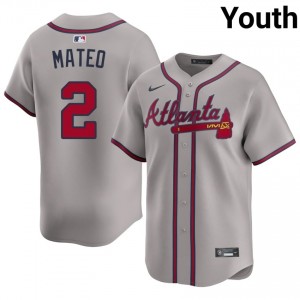 Youth Jorge Mateo #2 Gray Stitched Jersey | Atlanta Braves Authentic Baseball Gear 91804720