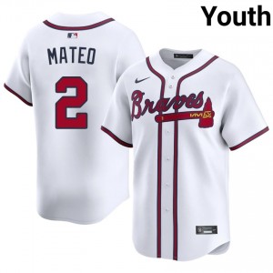 Atlanta Jorge Mateo #2 White Youth Jersey | Stitch Replica Baseball Uniform 24788167