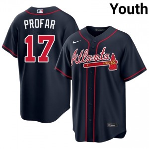 Youth Jurickson Profar #17 Navy Stitched Jersey | ATL Braves Authentic Baseball Gear 62150348