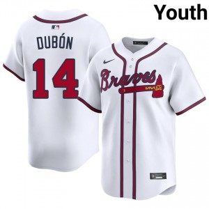 #14 Mauricio Dubon Genuine Youth Baseball Jersey | Atlanta White Fan Gear 99721791
