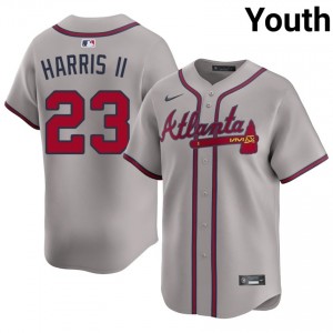 Youth Michael Harris II #23 Gray Stitched Jersey | Atlanta Braves Authentic Baseball Gear 18618383