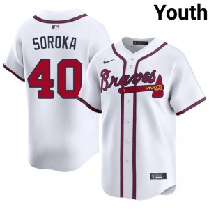 #40 Mike Soroka Genuine Youth Baseball Jersey | Atlanta White Fan Gear 98475287