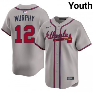 Gray Sean Murphy #12 Atlanta Braves Baseball Stitched Jersey | Original Youth Fit 81338530