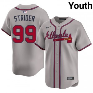 Gray Spencer Strider #99 Atlanta Braves Baseball Stitched Jersey | MLB Youth Fit 59771082